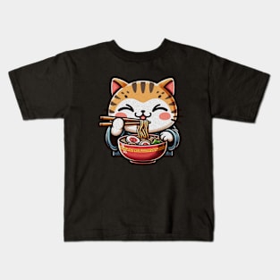 Ramen Is My Favourite Japanese Cat lover Kids T-Shirt